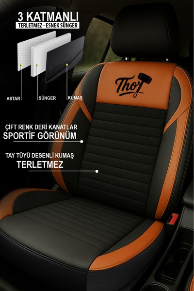 GM-DESIGN Thor Tay Tüyü Oto Koltuk Kılıfı (PEUGEOT 206-207-208-306-307-407- U...