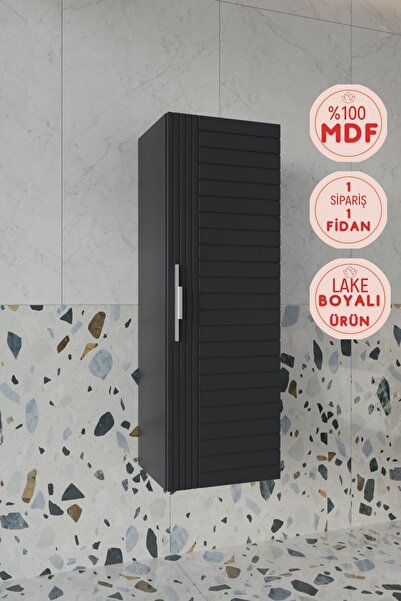 BALNEOM Erguvan Antrasit 120 Cm %100 Mdf Banyo Boy Dolabı