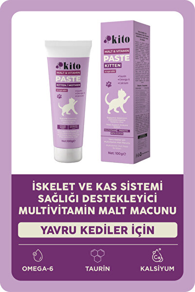 kito Yavru Kediler Için Iskelet Ve Kas Sağlığı Destekleyici Multivitamin Paste-Malt Macunu