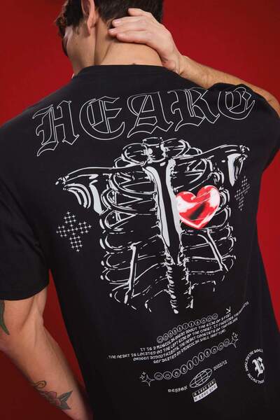 DeFacto Tricou cu mânecă scurtă, 100% bumbac, cu decolteu rotund, cu imprimeu pe spate D5160AX25SP