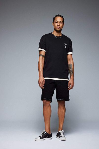 DeFacto Boxy Fit Crew Neck Back Printed Short Sleeve T-Shirt E1484Ax25Sp