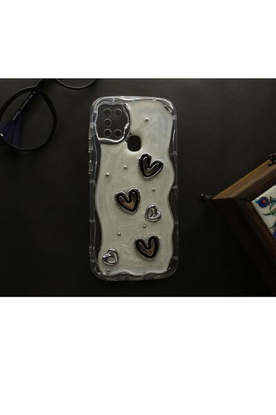 tcover Samsung A21S Kılıf Epoksi Dekorlu Kabartmalı Kapak