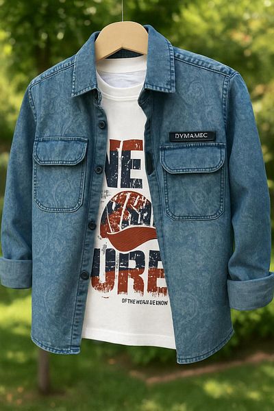 gül garden Boy's Denim Shirt T-Shirt