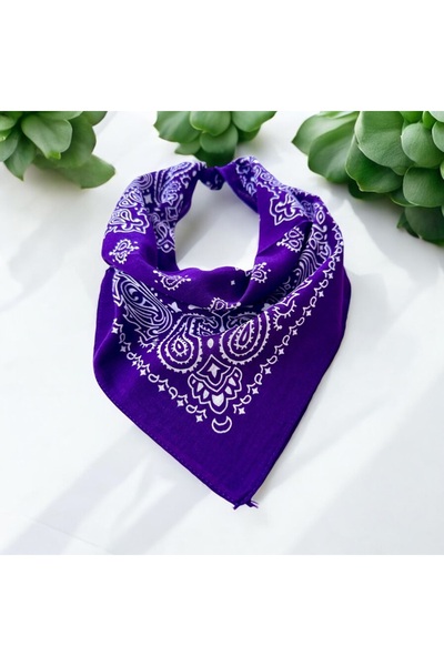 alsaccessories Етнічний візерунок на фіолетовому тлі, 100% бавовна, бандана