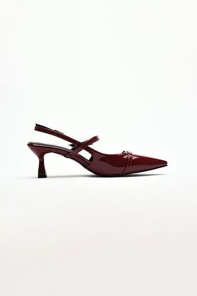 Sister in Love Asta Short Heeled Buckle Patent Leather Stiletto