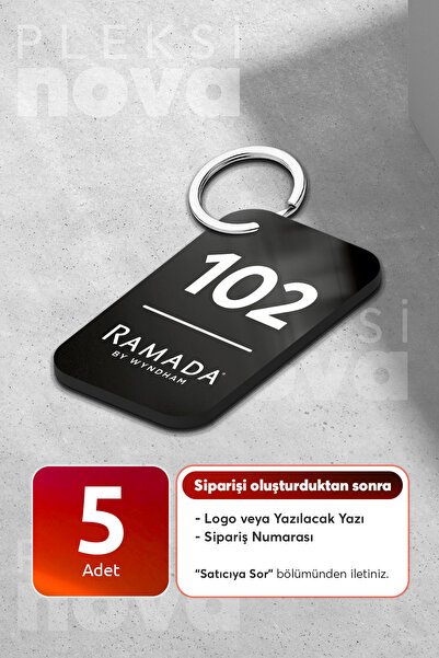 Pleksinova Kişiselleştirilebilir Otel Anahtarlığı Butik Otel Bungalov Otel Pa...