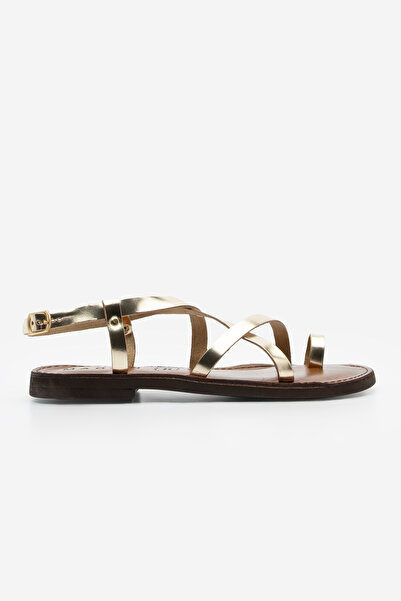 Marjin Women's Genuine Leather Flip Flop Casual Sandal - Belova Gold