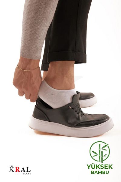 KRAL SOCKS Sniakers pentru bărbați (6 PERECHI) șosete din bambus, fără sudură, țesute cu precizie, anti-transpirație