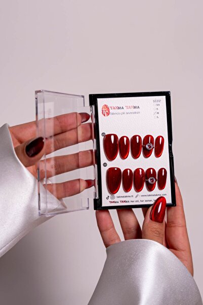 Takma Takma M Beden 10'lu Bordo Kısa Oval TT0913 Tekrar Kullanılabilir Protez...