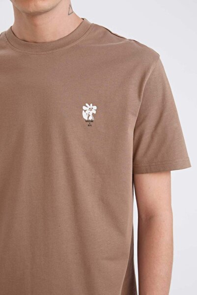 DeFacto Μπλουζάκι με κοντό μανίκι με στάμπα με κανονική εφαρμογή από 100% βαμβάκι D5564AX25SP