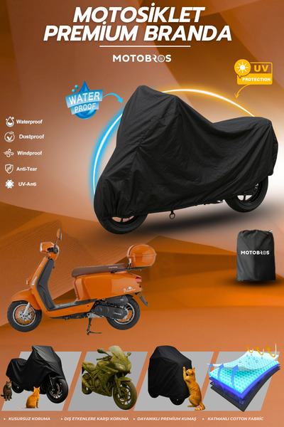 Motobros قماش القنب للدراجات النارية Kuba 50 Virago أسود مقاوم للماء ومتين (أ...