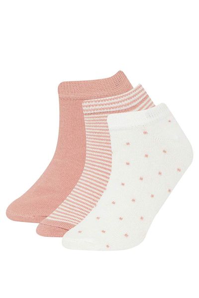 DeFacto 3-teilige Baumwoll-Booties-Socken für Mädchen E6055A8NS