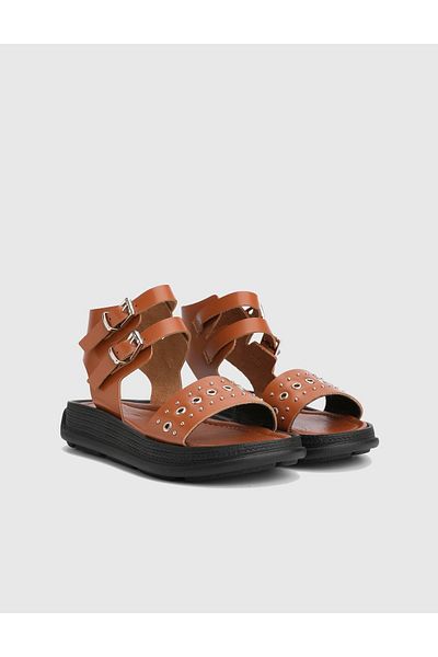 İLVİ Noma Genuine Leather Tan Women's Sandals