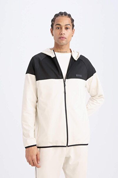 DeFacto Φούτερ DeFactoFit Standard Fit με κουκούλα Skuba Diver με φερμουάρ D7363AX25SP