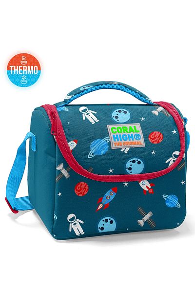 Coral High Cutie termică pentru prânz cu model spațial roșu Indigo pentru copii 11815