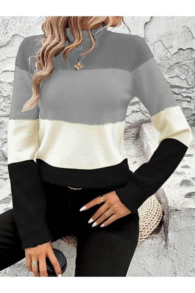 modamtn    Women's Long Sleeve Semi-Turtleneck Knitwear Sweater