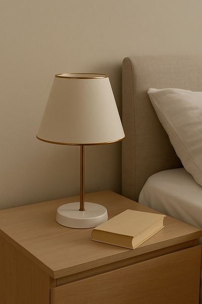 Eslight مصباح طاولة عاكس الضوء باللون البيج - E97B