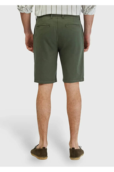 Ramsey Khaki Plain Weave Regular Fit Casual Cotton Blend Bermuda