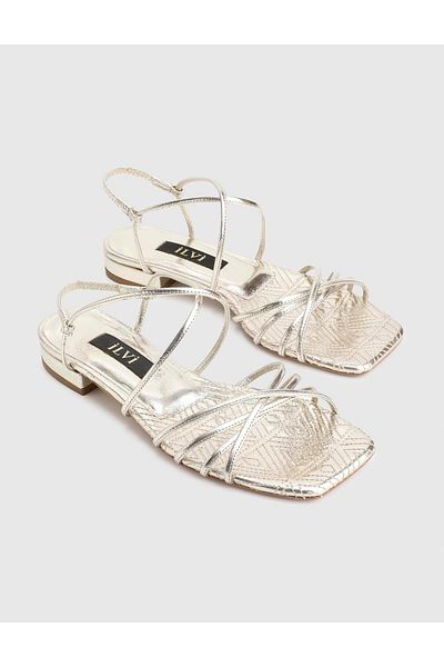 İLVİ Charissa Genuine Leather Gold Color Women's Sandals