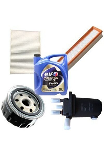 ELF 5W30 5LT 2025 Ü.T+Renault Symbol 1.5 Dci Dizel Filtre Bakım Seti (2008-2012)