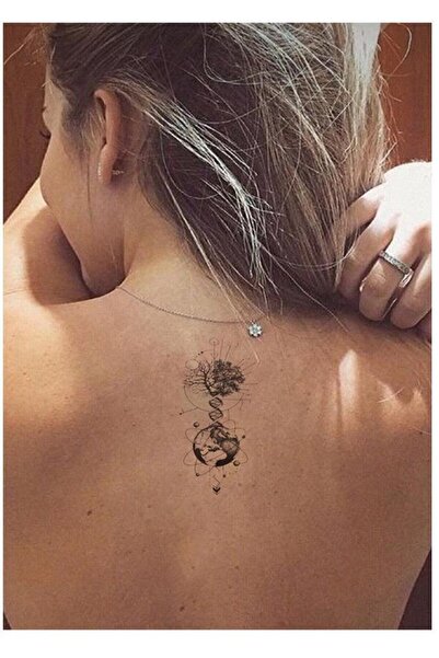 petit bijou Unisex Soy Ağacı Dünya Dna Geçici Dövme,bel,sırt,göğüs Geçici Dövmesi,tattoo