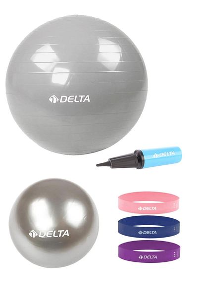Delta كرة بيلاتيس بطول 160-169 سم وشريط القرفصاء - 65 سم و20 سم، مجموعة من 3 قطع