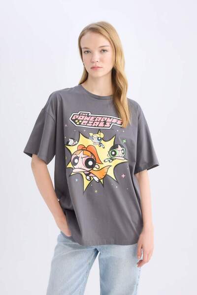 DeFacto Coool Powerpuff Girls Oversize Wide Fit Crew Neck Short Sleeve T-Shirt D9111Ax25Sm