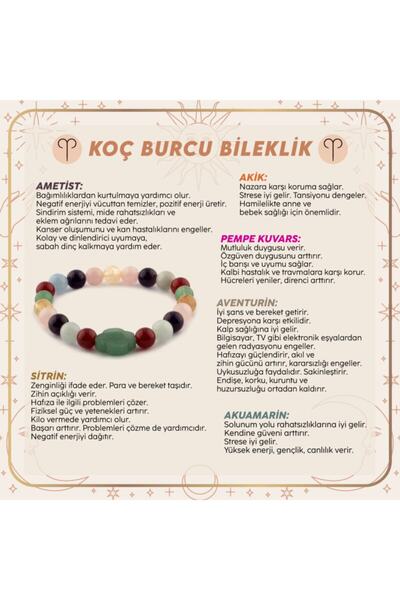 OSMANLI DEĞERLİ TAŞ Sertifikalı Koç Burcu Bileklik B047