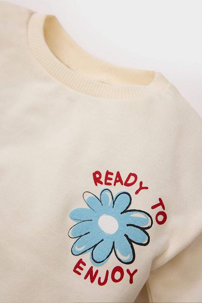 DeFacto Baby Girl Crew Neck Printed Sweatshirt D9377A525Sp