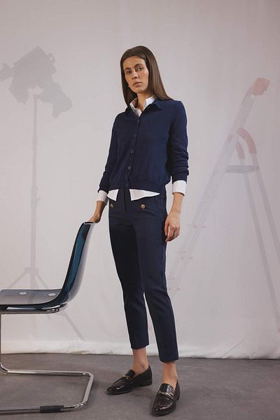 DeFacto Skinny Fit High Waist Pocket Button Straight Leg Pants E5431Ax25Sp