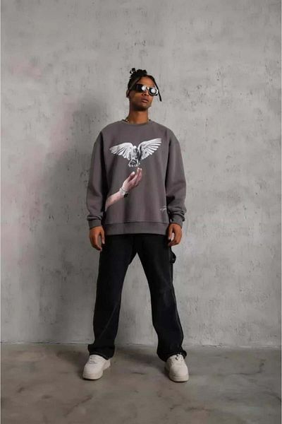 modamtn    Men's Dove Printed Sweatshirt - Gray