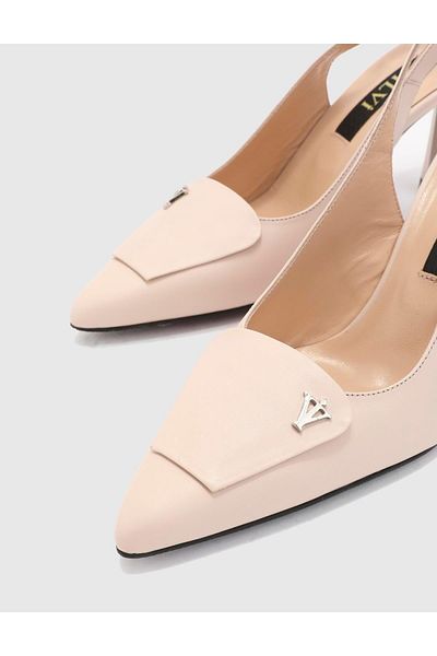 İLVİ Sanchez Genuine Leather Women's Beige Heeled Sandals