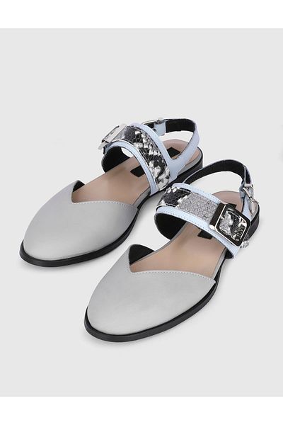 İLVİ Kalika Genuine Leather Blue Women's Sandals