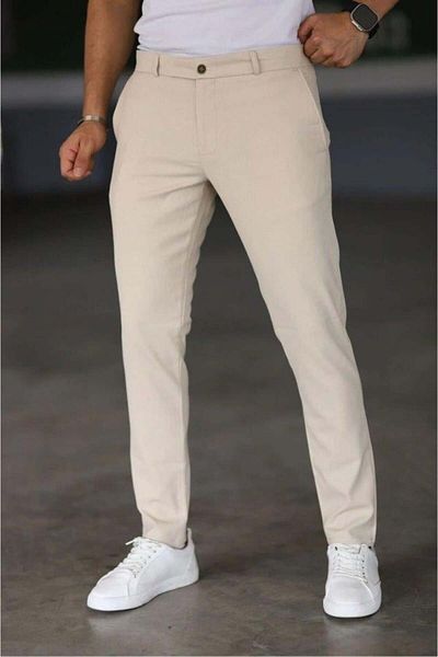 Silerra Men's Straight Cut Ankle Length Fabric Trousers