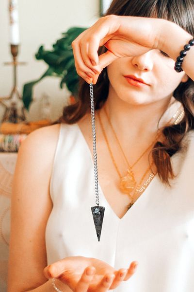 TAŞ SEPETİ Natural Labradorite Stone Pandul Pendulum