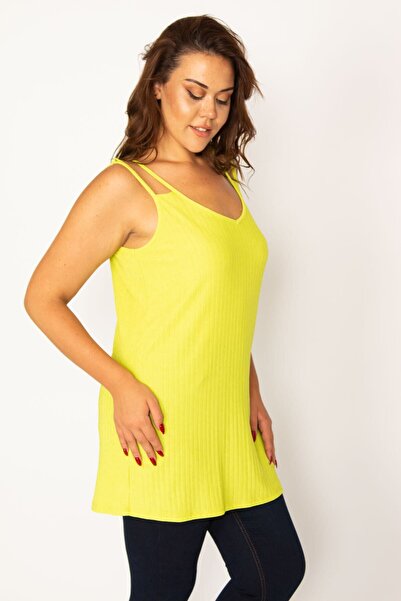 Şans Dámska veľkorozmerná blúzka so zeleným pásikom s detailmi 65n33954