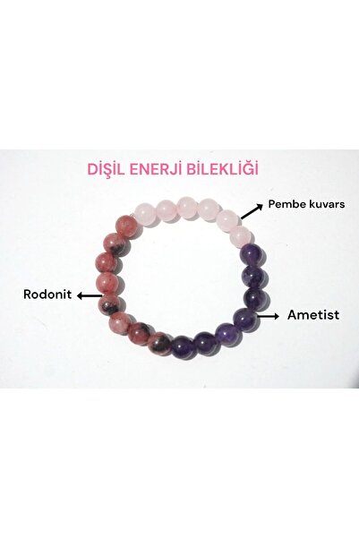 Efulim Hediyelik سوار الطاقة الأنثوية – سوار من حجر الجمشت والكوارتز الوردي و...