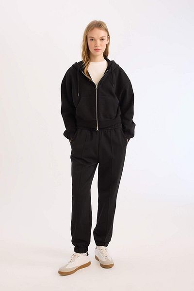 DeFacto Pantaloni de sport groși Coool Jogger Basic, drepti, cu buzunare, talie elastică E6300AX24WN