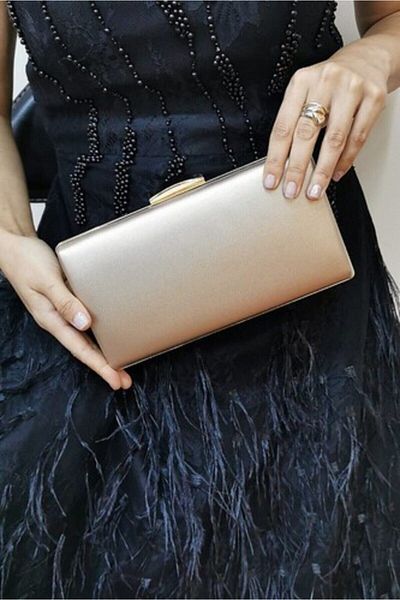 NAZART Fabric Bronze Evening Dress Women's Bag