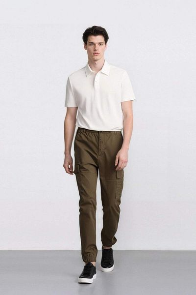 DeFacto Pantaloni de jogger din Gabardine - cu buzunar cargo și talie elastică C9163AX25SP