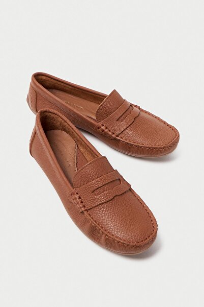 Mubiano Piele autentică 202-TB Pantofi de damă cu vârf oval, maro, balerină ș...