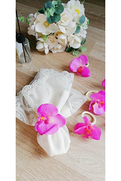 Genel Markalar Pembe Orkide 6'lı Peçete Yüzüğü Halkası