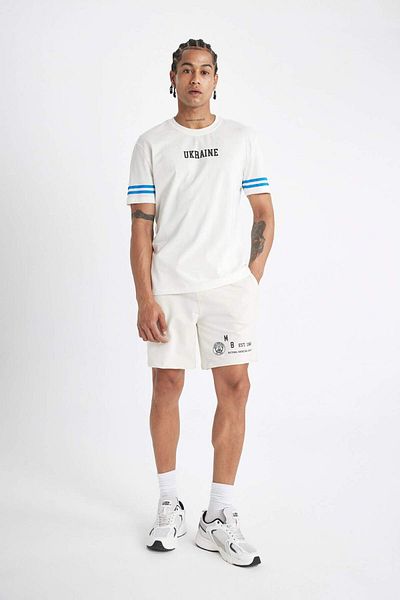 DeFacto DeFactoFit Standard Fit Crew λαιμόκοψη με στάμπα αθλητικό κοντομάνικο μπλουζάκι D5254AX24SM