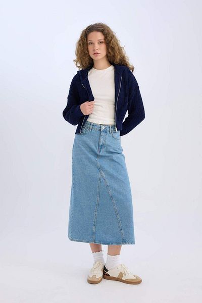 DeFacto Fusta lungă de jeans cu croială lungă D7985AX25SP