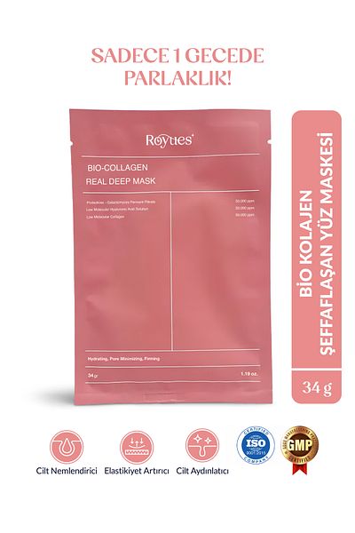 Royues Collagen Facial Mask Transparent Collagen Facial Mask Anti-Aging Brightness Moisturizing (1 Piece)