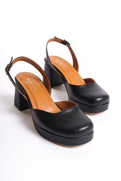 Mubiano Collection Mubiano Genuine Leather Collection Women's Heeled Shoes Black -Mcalm831-S