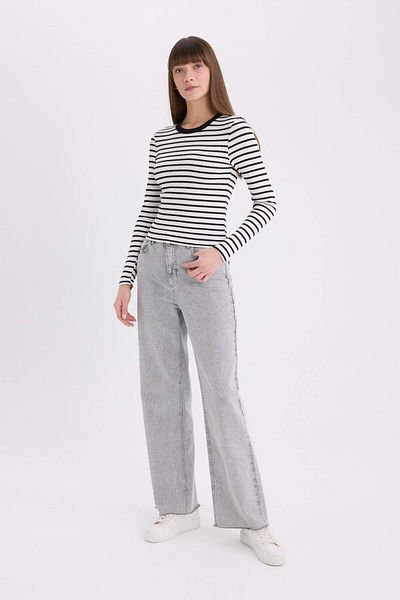 DeFacto Tricou cu mânecă lungă cu dungi D3754AX25SP
