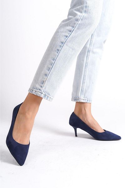 Mubiano Mbhrns977-lcv Pantofi cu toc subțire de 6 cm, albastru bleumarin și pantofi cu toc