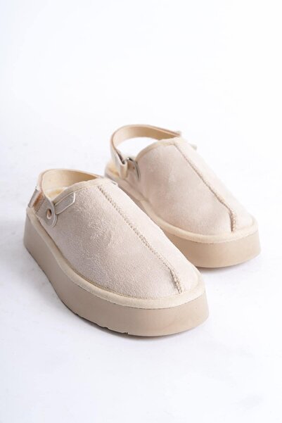 Mubiano Béžové dámské zimní pantofle Mbsr608-Bj s kožíškem uvnitř