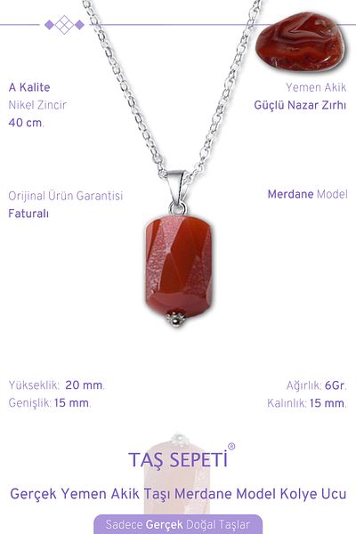 TAŞ SEPETİ Real Yemen Agate Stone Evil Eye Armor Cylinder Roller Model Pendant